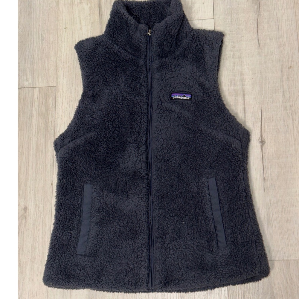 Patagonia Los Gatos Fleece Vest Womens Small Gray Full Zip High Pile Soft Shell